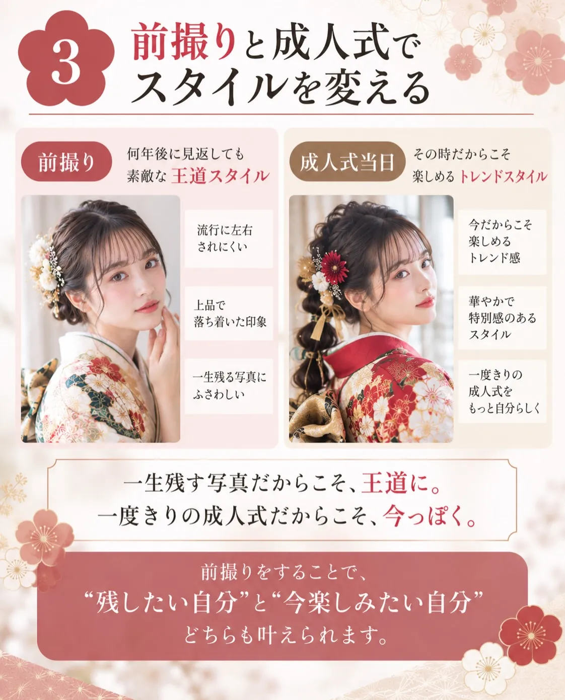成人式当日に後悔しないために、